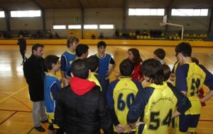 Els vilanovins, durant un temps mort