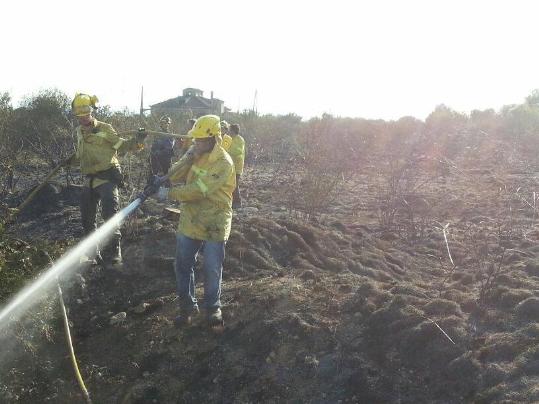 Jordi Ruíz i Victor Domin. Incendi de matolls a Torre del Vallès