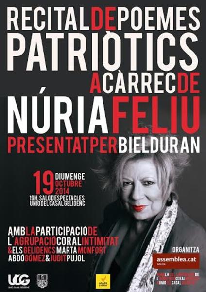 Núria Feliu recita poemes patriòtics a Gelida