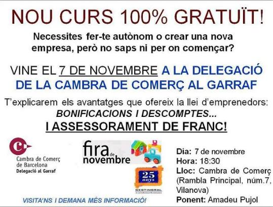 Sessió gratuïta sobre la Nova Llei Emprenedors