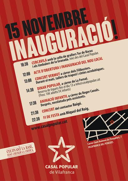 Inauguració Casal Popular de Vilafranca del Penedès