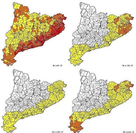 EIX. Alerta del Pla INUNCAT per la previsió de pluges intenses, acumulacions i temporal de llevant els propers dies