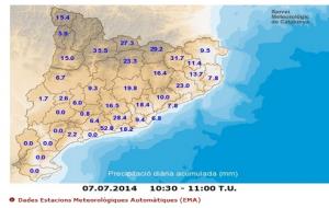 EIX. Alerta per les pluges intenses que afecten el territori