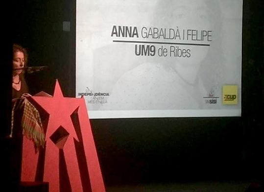 Eix. Anna Gabaldà a l'Acte Central de la CUP