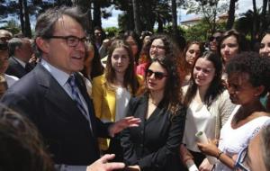 Artur Mas, a la festa de final de curs de lescola Camp Joliu, a lArboç
