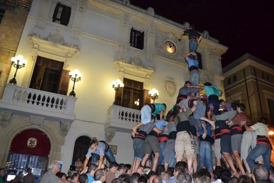 Castellers de Vilafranca . Assaig especial de Sant Fèlix