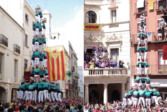 Castellers de Vilafranca. Doblet de 9 dels Castellers de Vilafranca aquest cap de setmana