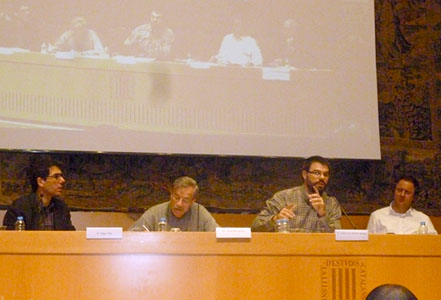 Eix. Dr. Josep Murgades, Dr. Edgar Illas, Dr. August Rafanell i Dr. J.L. Martín en una de les taules rodones 