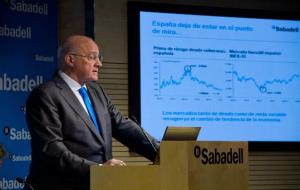 Banc Sabadell. El president de Banc Sabadell,  Josep Oliu