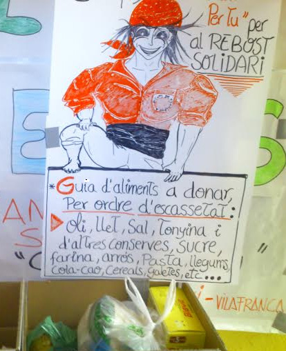Xicots de Vilafranca. Els Xicots de Vilafranca aconsegueixen 280 quilos en la recollida solidària daliments
