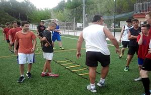Entrenament de la secció de rugby de l'Unió Esportiva Nova Olivella