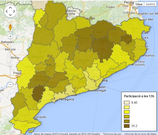 Catalunya Plural. La participació en el 9-N comarca a comarca