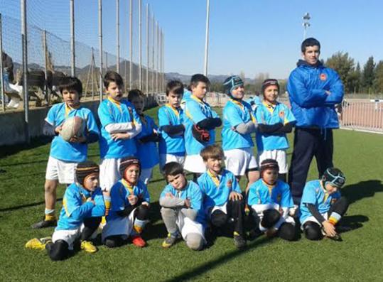 Eix. L'equip de prebenjamins que participà de la trobada a Cornellà