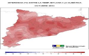 L'octubre ha estat dels més càlids del darrer segle a Catalunya, i molt sec al litoral