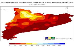 L'octubre ha estat dels més càlids del darrer segle a Catalunya, i molt sec al litoral