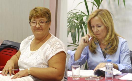 Eix. Maria Lluïsa Romero i Juani Navarrete al ple d'octubre