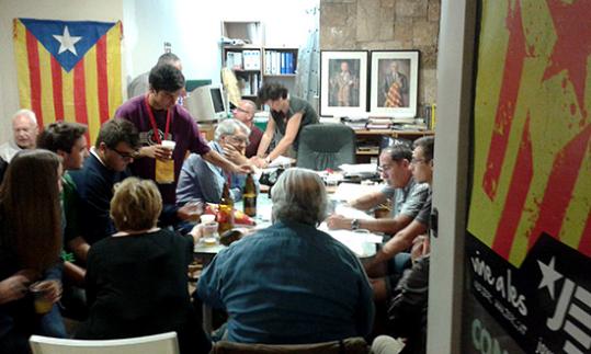 ERC. Nit electoral a la seu d'ERC a Sitges