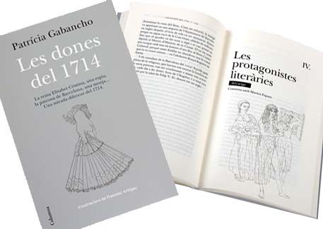 Eix. Portada e interior de 'Les dones del 1714'