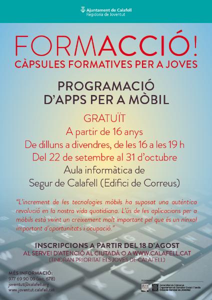 EIX. Programació daplicacions mòbil, entre les novetats dels cursos de Joventut a Calafell