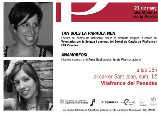 EIX. Recital en múltiples llengües a Vilafranca pel Dia de la Poesia