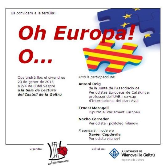 Tertúlia de La Unió: Oh Europa!!