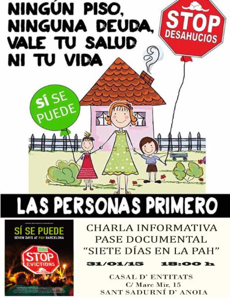 Projecció i xerrada de la PAH  Sant Sadurní