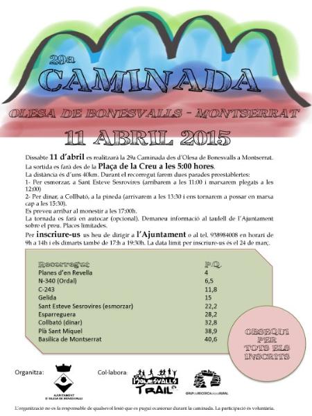  29a Caminada des dOlesa de Bonesvalls a Montserrat