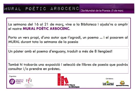 Dia Mundial de la Poesia a l'Arboç