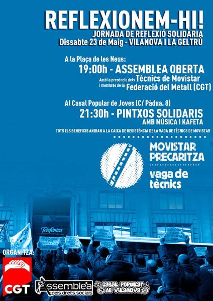 Acte de suport als Vaguistes de Movistar a Vilanova i la Geltrú