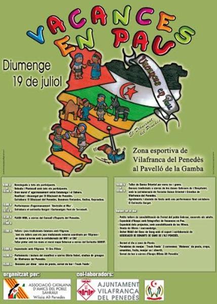 Festa de Rebuda a Vilafranca als 500 Infants sahrauís 