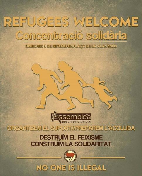 Concentració a Vilanova i la Geltrú REFUGEES WELCOME