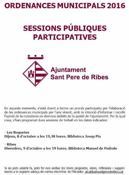 Sessions públiques participatives a Sant Pere de Ribes