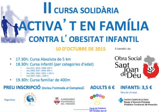 II Cursa solidària Activa’t en família contra l’obesitat infantil