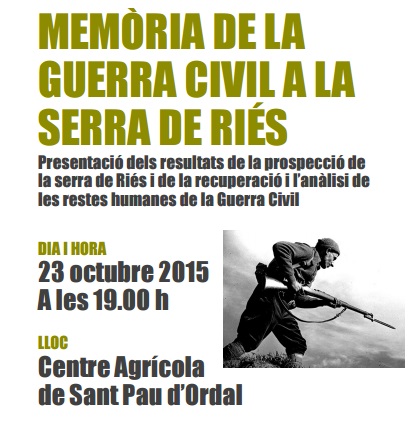 Presentació dels resultats de la prospecció de la Serra de Riés 