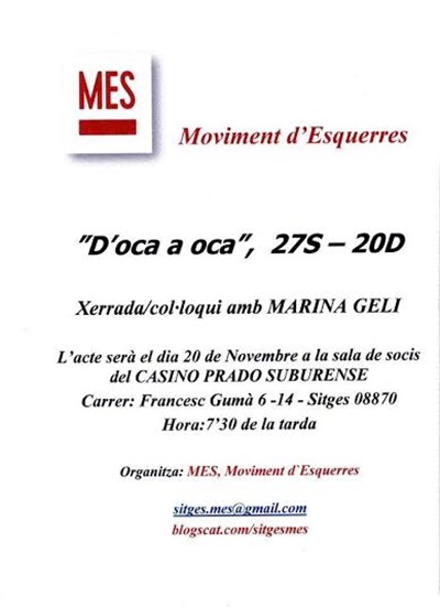 Xerrada de Marina Geli al Prado