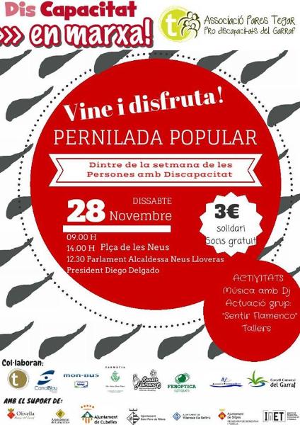 Pernilada popular per la Setmana de les Persones amb disCapacitat del Garraf