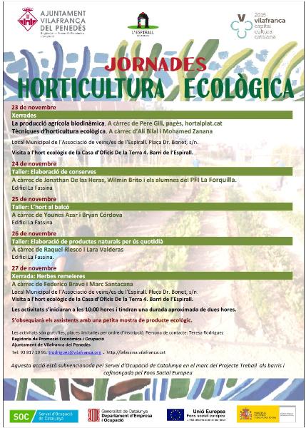 Jornades d’Horticultura Ecològica al barri de l’Espirall