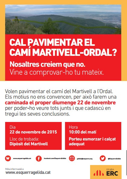 Caminada en contra de pavimentar el camí Martivell-Ordal