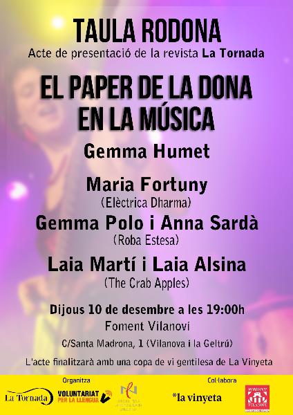 El paper de la dona en la música, a debat al Foment Vilanoví
