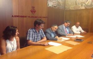 Ajuntament, Generalitat i Centre Vila signen conveni per impulsar projectes de centre comercial a cel obert. Ajuntament de Vilafranca