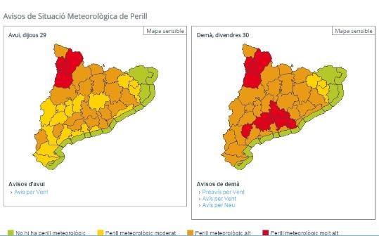 EIX. Alerta per la ventada que afectarà tot el territori les properes hores