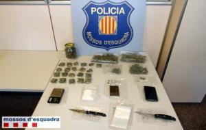 Bosses de cabdells de marihuana i haixix comissades pels Mossos d'Esquadra, en el transcurs d'un escorcoll en un domicili del Vendrell. ACN