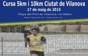 Eix. Cartell de la Cursa 10 i 5 quilòmetres Ciutat de Vilanova