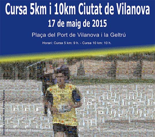 Eix. Cartell de la Cursa 10 i 5 quilòmetres Ciutat de Vilanova