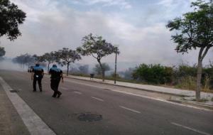 Xavier Prat. Controlat l'incendi que ha afectat aquesta tarda Can Pai La Plana, a Sitges