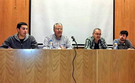 Eix. Desquerra a dreta: Albert Benach de Poble Actiu, Agustín Cintas de Panrico, Joaquín Alvarez de Roca i Fernando Herrera, de Utymat.