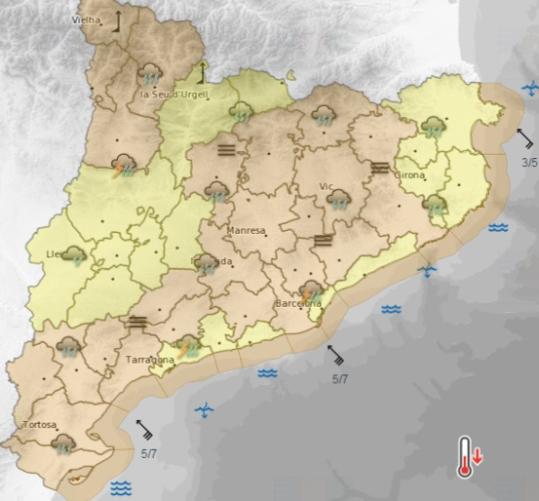 Dilluns amb temporal de pluja, vent i mala mar. EIX