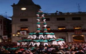 Dos de nou amb folre i manilles descarregat pels Castellers de Vilafranca