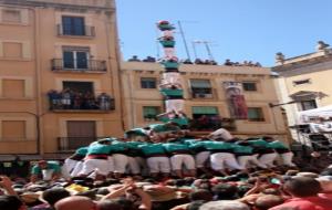 El 3 de 9 amb folre i agulla descarregat pels Castellers de Vilafranca a la diada del primer diumenge de festes de Santa Tecla de Tarragona