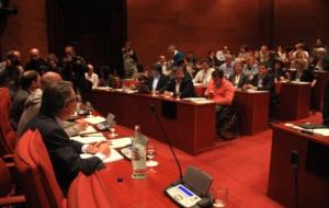 El grup parlamentari s'ha reunit per primer cop presidits per Raül Romeva, Artur Mas i Oriol Junqueras. ACN
